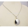 Collier pendentif en acier inoxydable rond poli en acier inoxydable